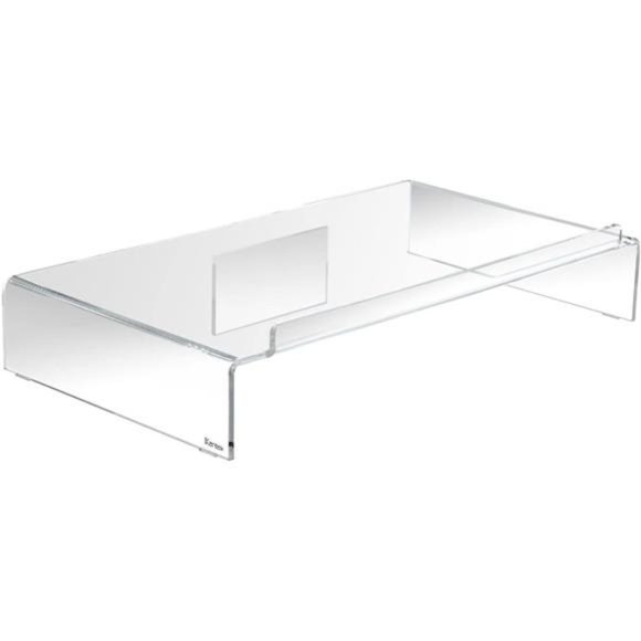 Acrylic Computer Monitor Stand w/ Keyboard Storage, 21.25" x 11.9" x 3.4", Clear - Picture 1 of 6